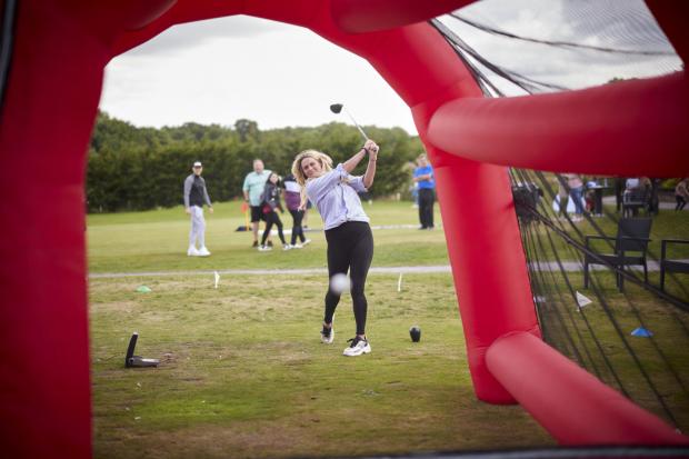 Northwich Guardian: Carly Booth joined in on the Long Drive competition