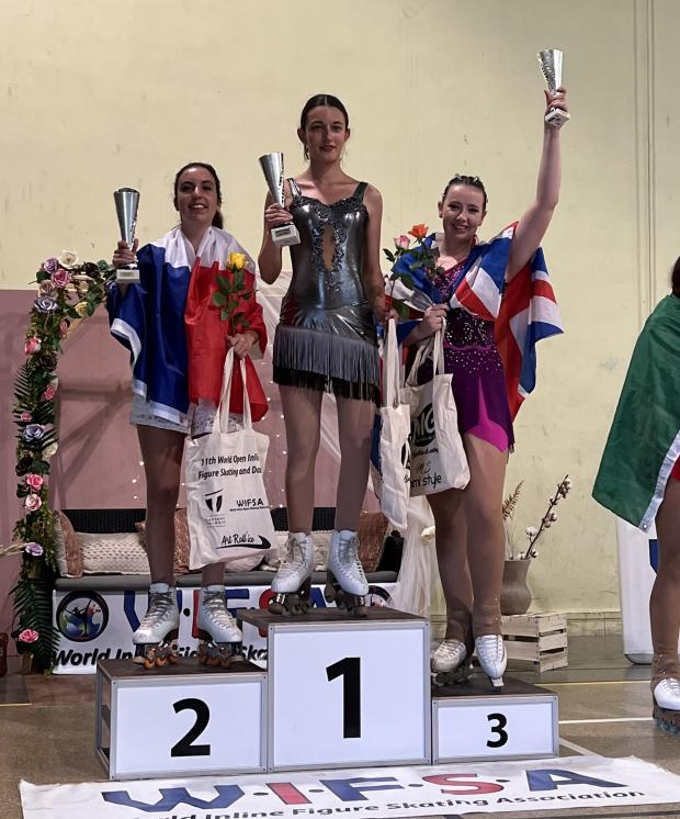 Northwich Guardian: Charlotte Caldwell on the podium