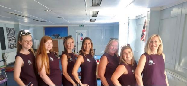 Northwich Guardian: Staff members, from left, Rachel Thomas, Jodie Sharrock, Jennifer Davies, Louise Hood, Wendy Cresham, Sarah Metcalf and Lucy Rogerson