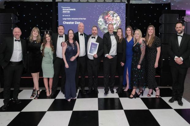 Chester Zoo winning in the 2021/22 Marketing Cheshire Awards.