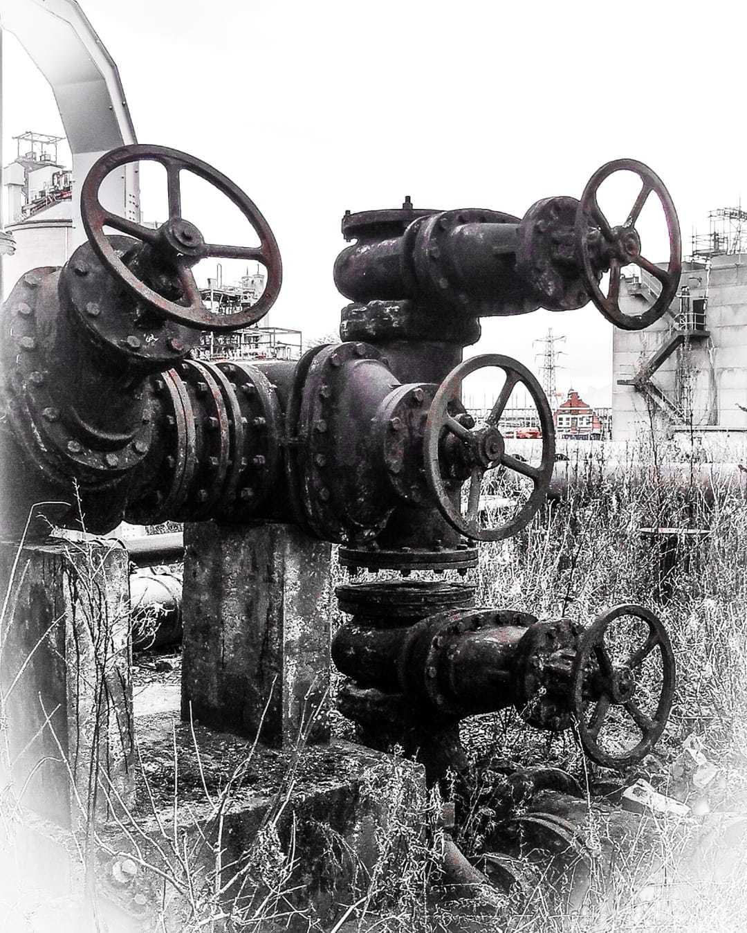 The old pumping pipes on the canal by Ann Marie Taylor