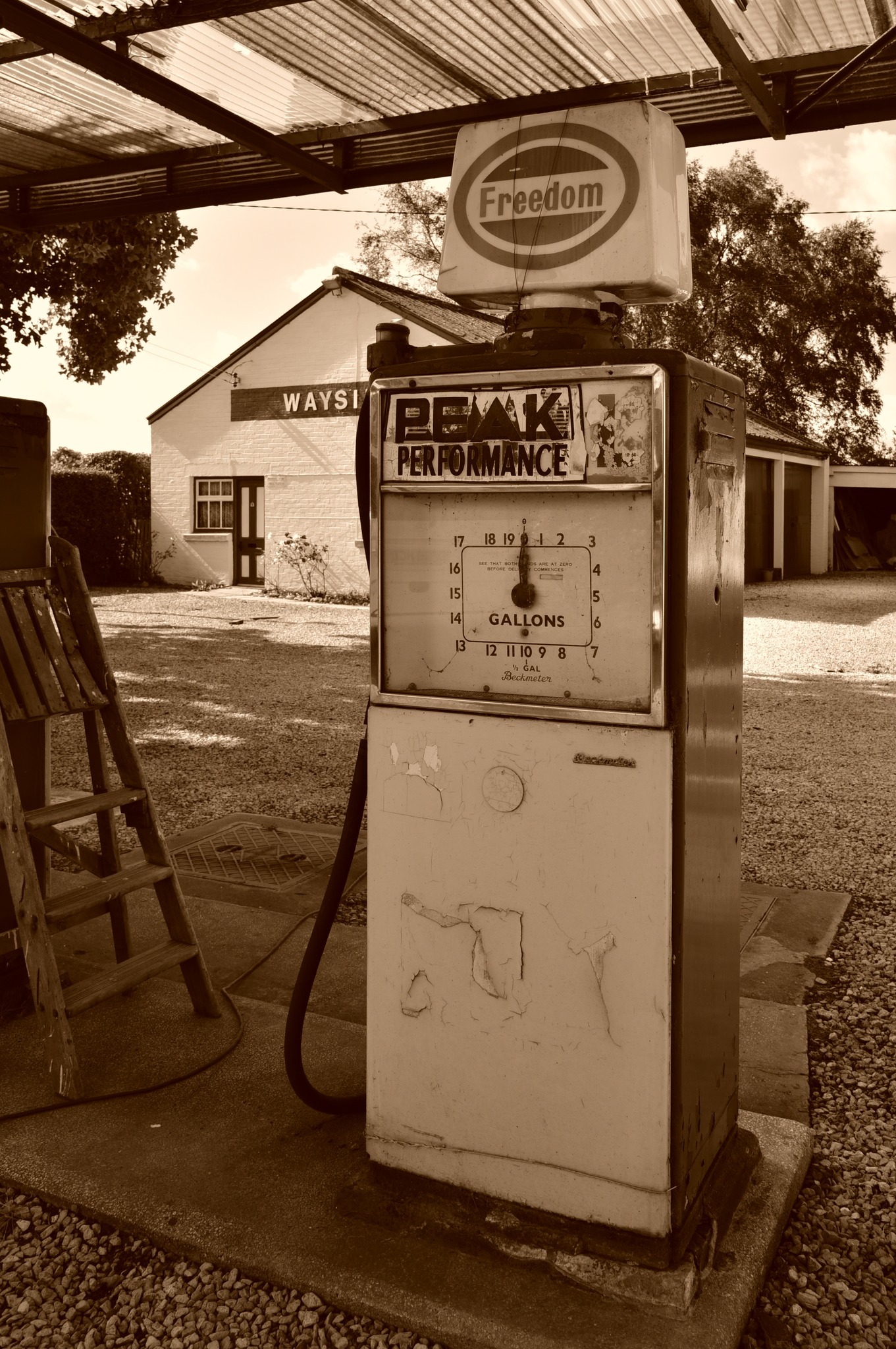 Michael Kay - petrol pump at Wayside Garage, Lower Peover