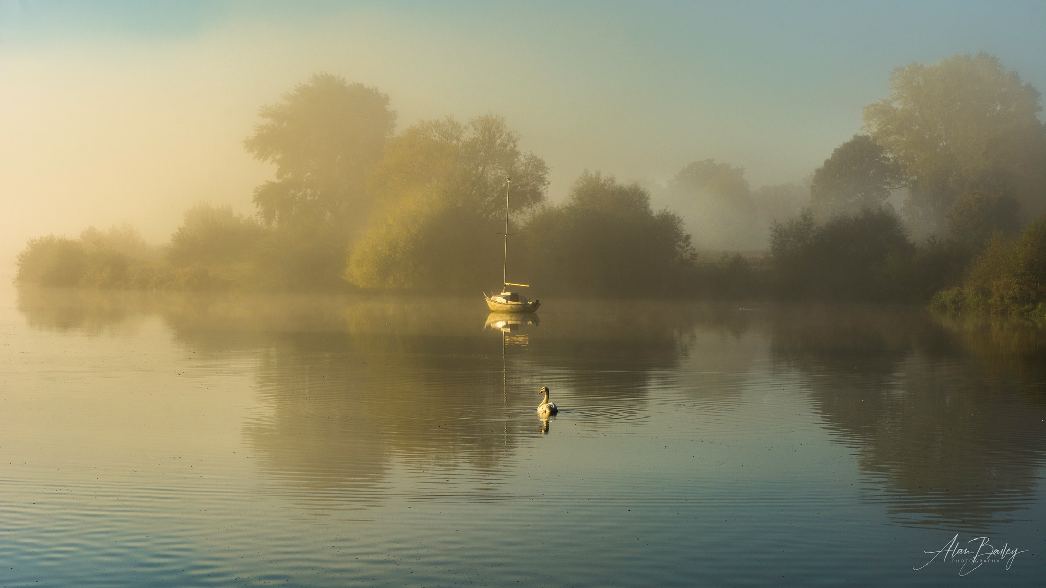 A misty sunrise at Winsford flash by Alan Bailey