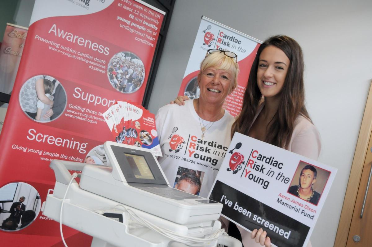 HS 31 Oct 2022 Cash for Charities Northwich 3.11.22 Debbie Dixon, left, with Ellie Bass - one of the hundreds of young people to be screened