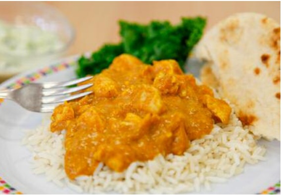 Chicken tikka with rice is a tasty option on the menu