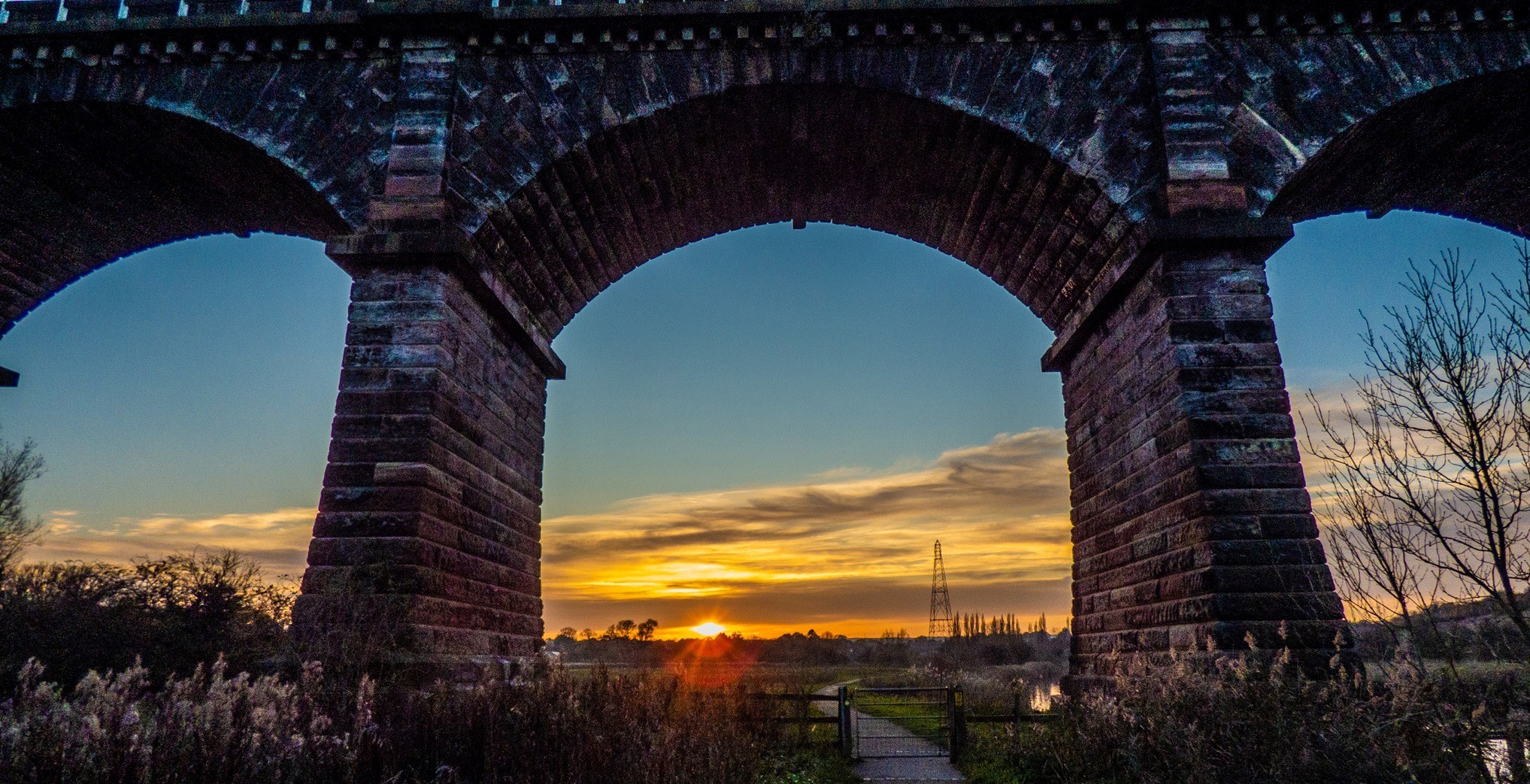 Sunset at Dutton Viaduct by Andrew Gardner
