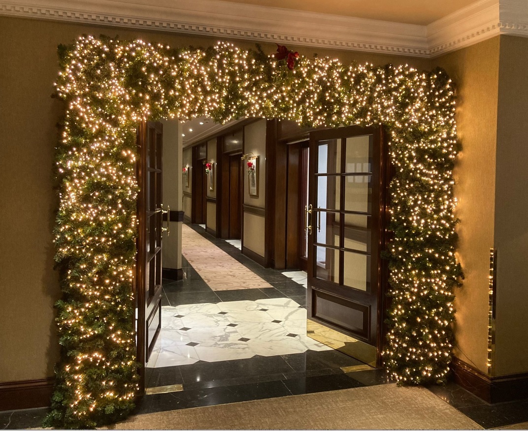 The festive entrance to the Arkel Bar and Lounge