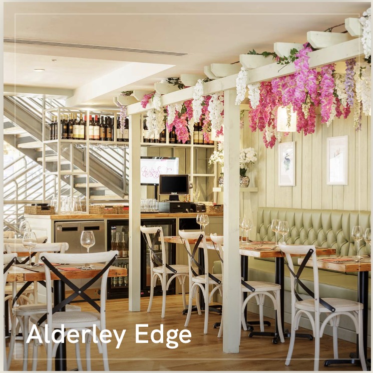 The Alderley Edge restaurant is full of floral colours