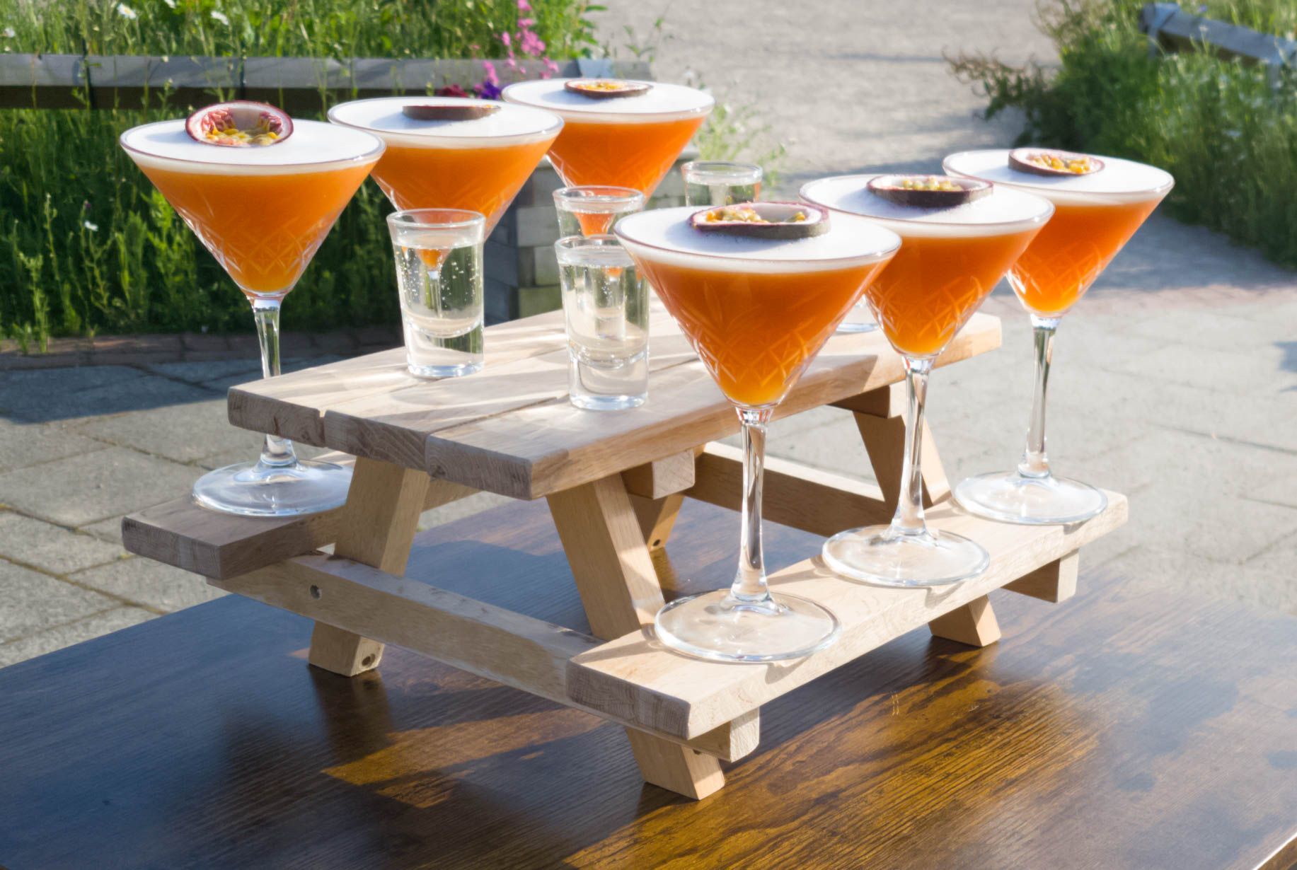 Passion fruit martinis are available on the new sharing cocktail benches