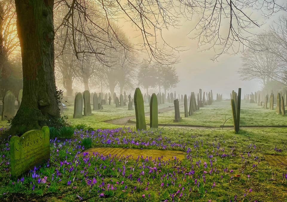 The graveyard, Great Budworth by Alison Hamlin Hughes