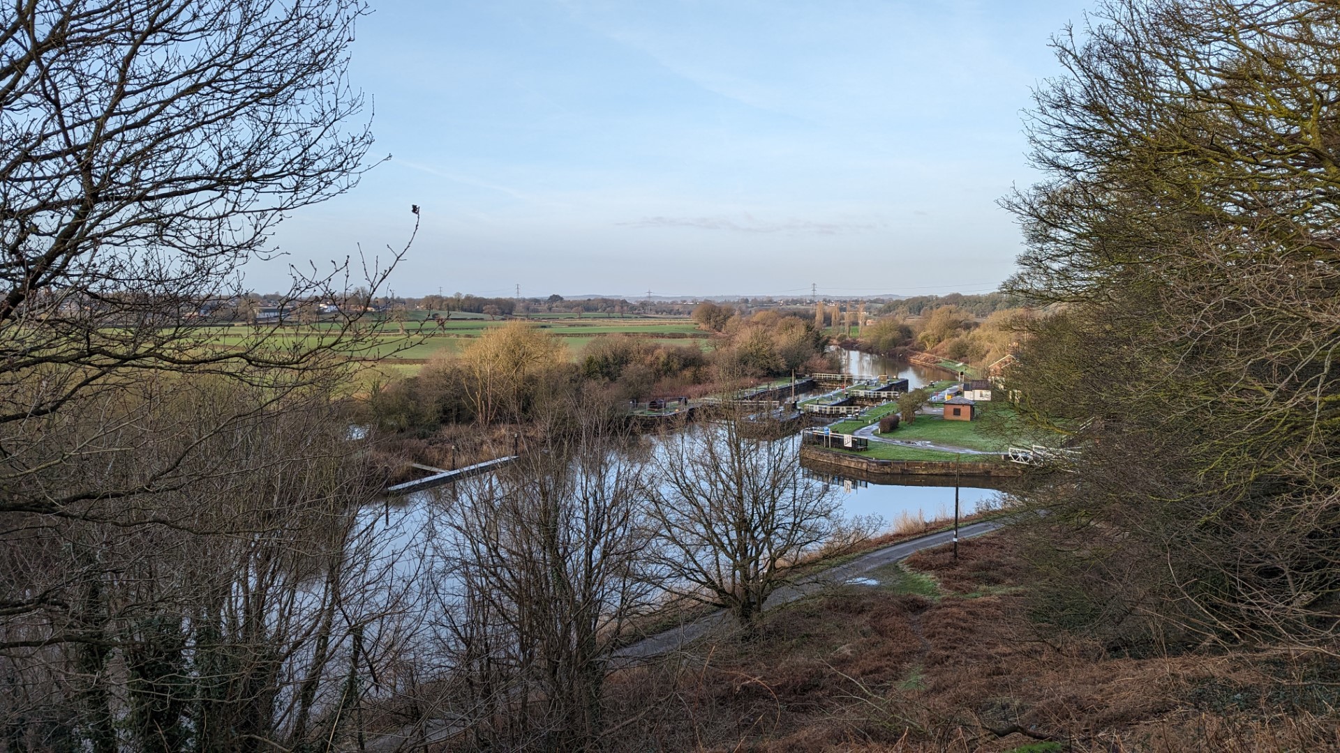 Saltersford Locks in February by Lesley Haynes