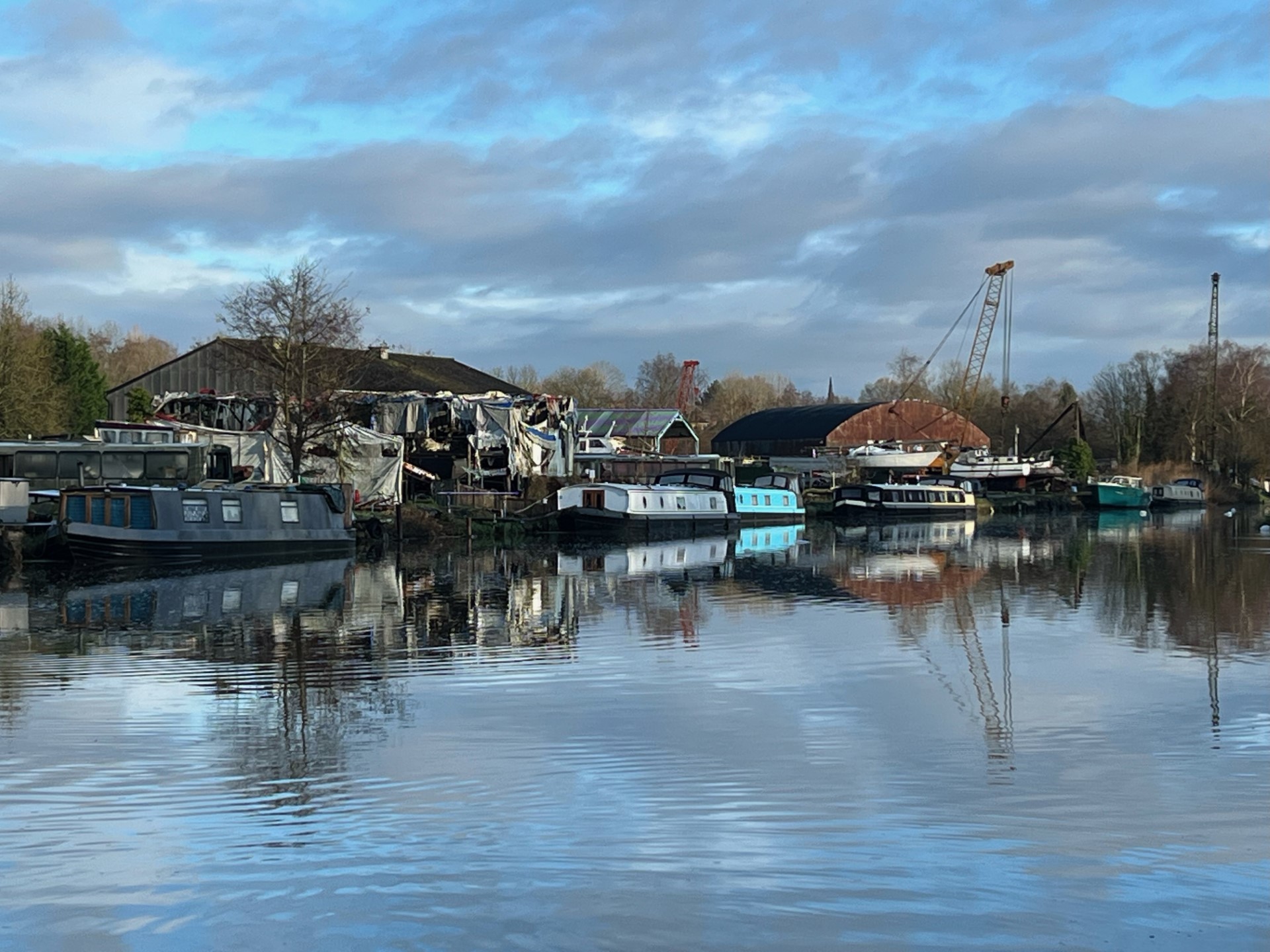 The Weaver boatyard in February by Peter Clayton