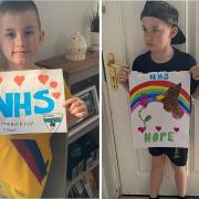 Winsford’s Jack Buckley, 7, whose mum Lou is a healthcare worker, drew posters to encourage the community to show love for the NHS
