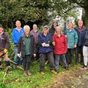 The volunteers who gave up two days to help clear the grounds of St Helens Church