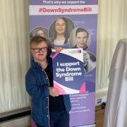 Josh Duff, son of Down Syndrome Cheshire Chair Julie Duff on a recent visit to Parliament to support the Bill.