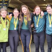 Northwich Rowing Club's winning coxed J14 crew