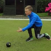 Luka Jones Dakic, 9, who made his debut for Comberback C in the Mid Cheshire Bowling League