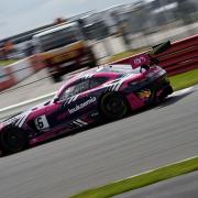 Ian Loggie in his RAM Racing AMG Mercedes GT3 at Silverstone. Picture: Ste McNorton