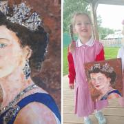 The children at St Wilfred's used their finger prints to paint the portraits of the Queen