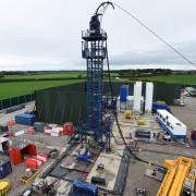 File photo of the Cuadrilla hydraulic fracturing site at Preston New Road shale gas exploration site in Lancashire.