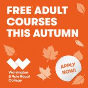 Free Adult Community Learning courses at Warrington & Vale Royal college this Autumn
