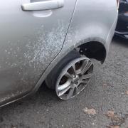 This car was seized after police found the vehicle being driven on its rim on the M6 in Cheshire