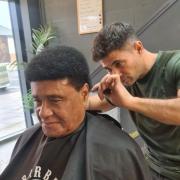 Barber to the stars, Ilham Begde, rises to the challenge with former Drifters lead singer Ray Lewis