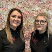 Kelly Barlow (left) and Courtney Blower at Elegance Hair and Beauty with Kelly