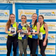 From left, Vale Royal Athletics Club junior women's team of Grace Roberts, Holly Weedall, Isobel Ashcroft and Ellie Bushill