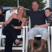 Kathy Ford and her late husband Keith Hepplewhite, with sons Oliver Hepplewhite-Ford (left) and Elliot Hepplewhite-Ford (right)