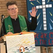 Rev Alma Fritchely as Castle Community Church hosted its first service in over a year