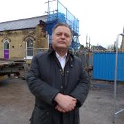Mike Amesbury outside Northwich Station after the collapse