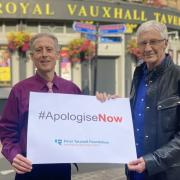 Veteran human rights campaigner Peter Tatchell (left) pictured with campaign supporter, the late Paul O'Grady