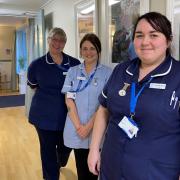 St Luke’s inpatient unit nurses Liz Freeman, Emma Jones, and Leah McAteer