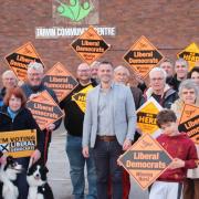 Rob Herd (centre, in grey jacket) has been picked to be the Liberal Democrat candidate for the new Chester South and Eddisbury constituency. Picture: Lib Dems.