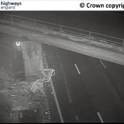 Lorry crashes into bridge on M6
