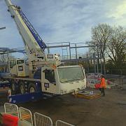 The steel frame arriving on site at the VIN