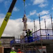 The Boer War Memorial being removed