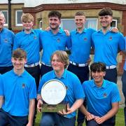 The Cheshire boys Four Counties team with their trophy