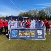 Barnton's under 16s celebrate winning Sunday's Cheshire Cup Final
