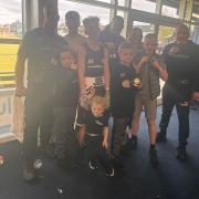 Thomas and Jimmy Evans with members of the Superbox gym
