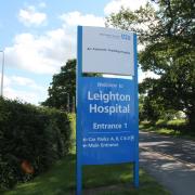Roadworks are taking place outside Leighton Hospital