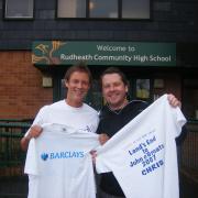 Rudheath High School teacher Chris Ikin, left, and friend Ed Robinson raised more than 7,000 for Cancer Research UK.