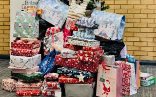 Christmas gifts donated by Cheshire Gymnastics members and their families
