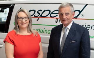 Managing director Gillian Lockley and Stephen Clegg, CEO, and founder of Topspeeed Couriers