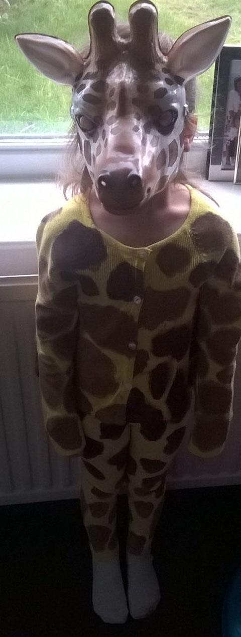 Ava Gilgrass, as giraffe (giraffes can't dance) at Barnton Primary