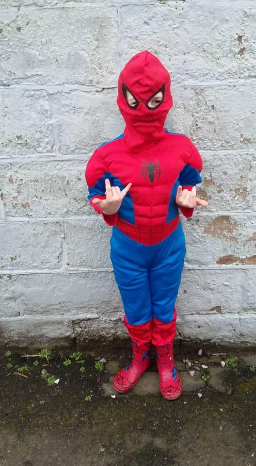 Billy Cook age 6 as Spider-Man from Charles Darwin Primary School.