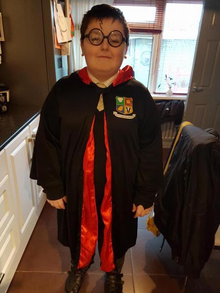 Logan Crawford, 11, as Harry Potter