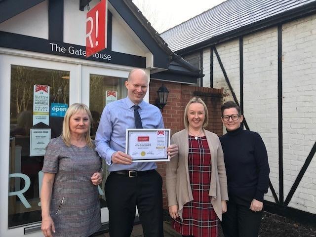 The Belvoir Northwich team with their first award in January